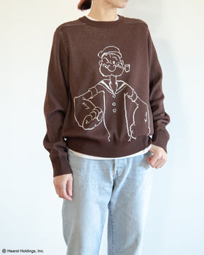 12G ダブルジャカード 　クルーネック ＜POPEYE＞　SL10S-1184