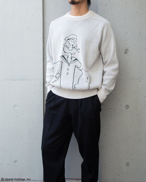 12G ダブルジャカード 　クルーネック ＜POPEYE＞　SL10S-1184