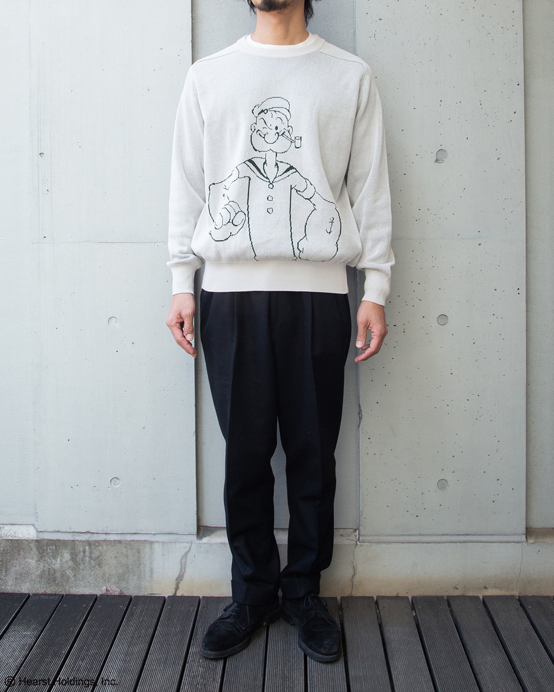 12G ダブルジャカード 　クルーネック ＜POPEYE＞　SL10S-1184