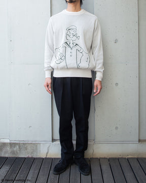 12G ダブルジャカード 　クルーネック ＜POPEYE＞　SL10S-1184