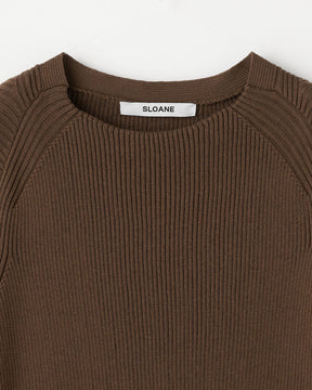 14Gリブ コットン 5分袖ラウンドネック　SL10S-1202