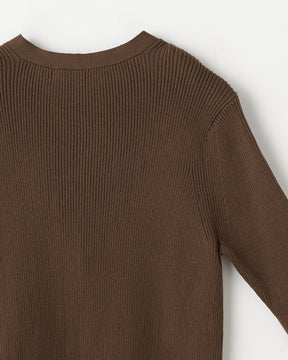 14Gリブ コットン 5分袖ラウンドネック　SL10S-1202