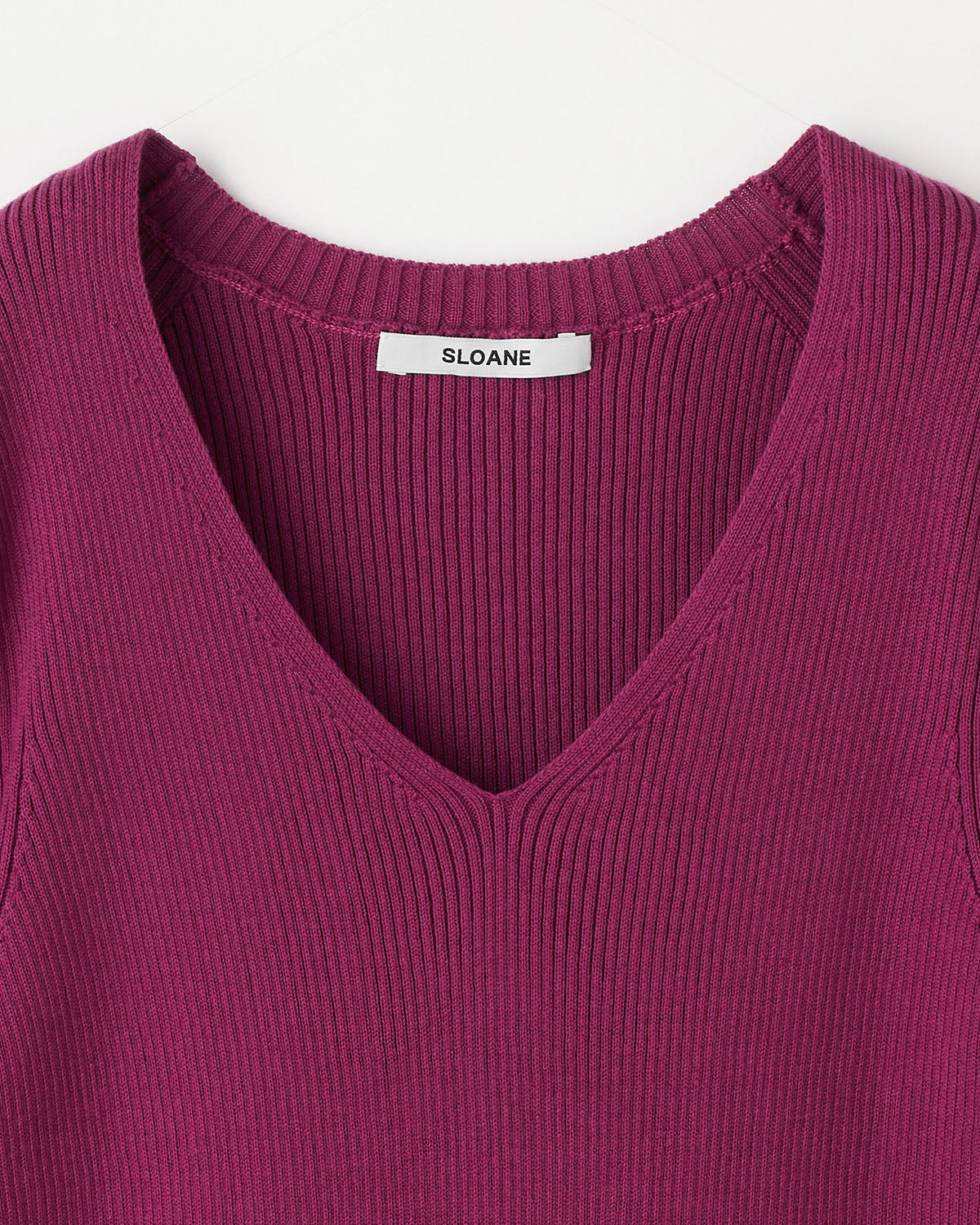 14Gリブ コットン  5分袖Vネック　SL10S-782