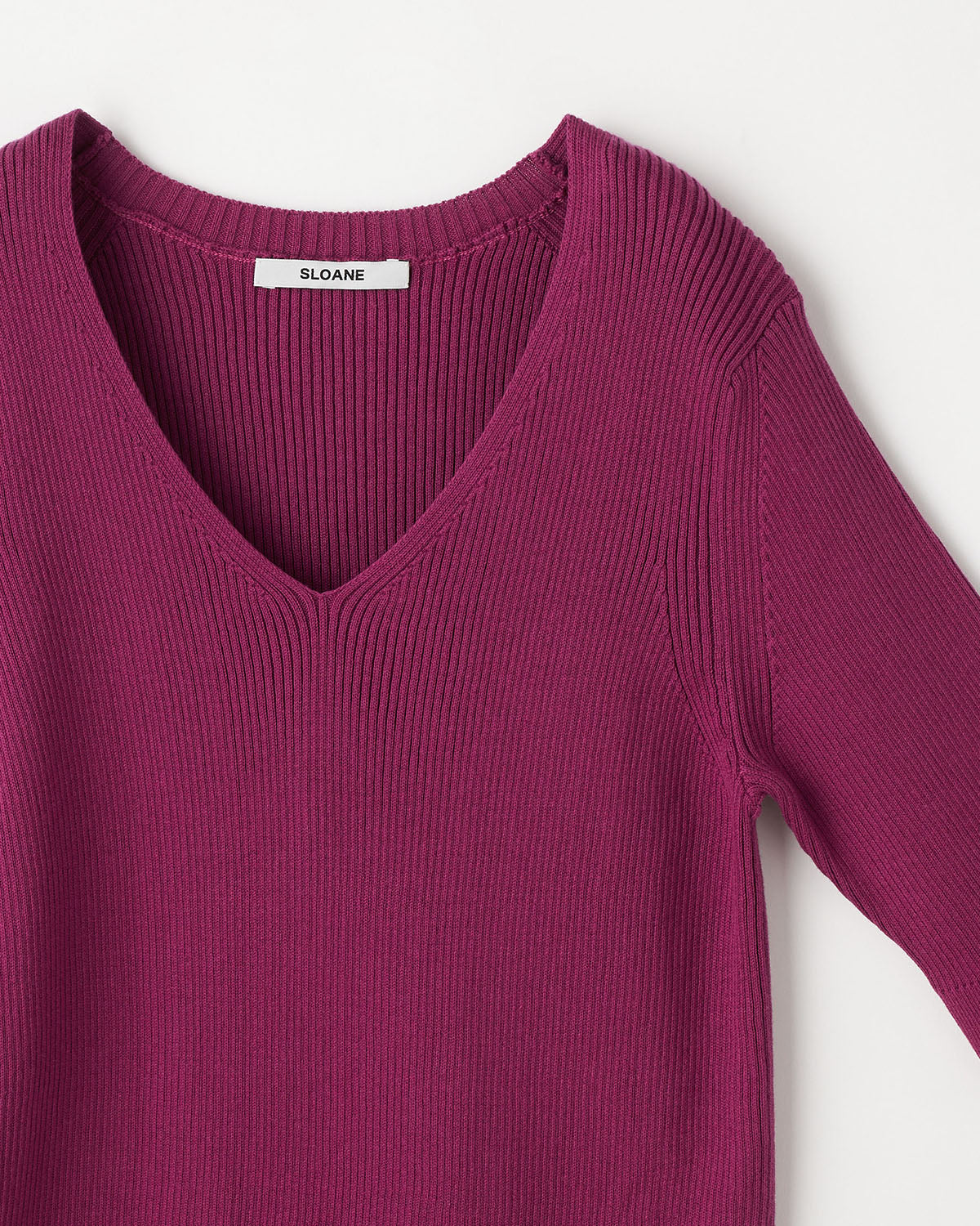 14Gリブ コットン  5分袖Vネック　SL10S-782