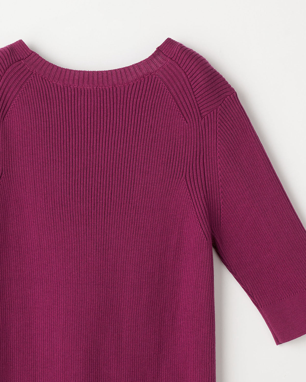 14Gリブ コットン  5分袖Vネック　SL10S-782