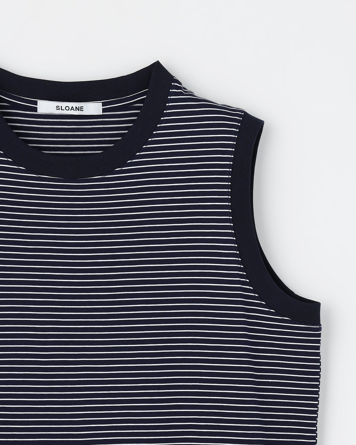 72/2コットン天竺 マイクロボーダーノースリーブ　SL10S-T1143