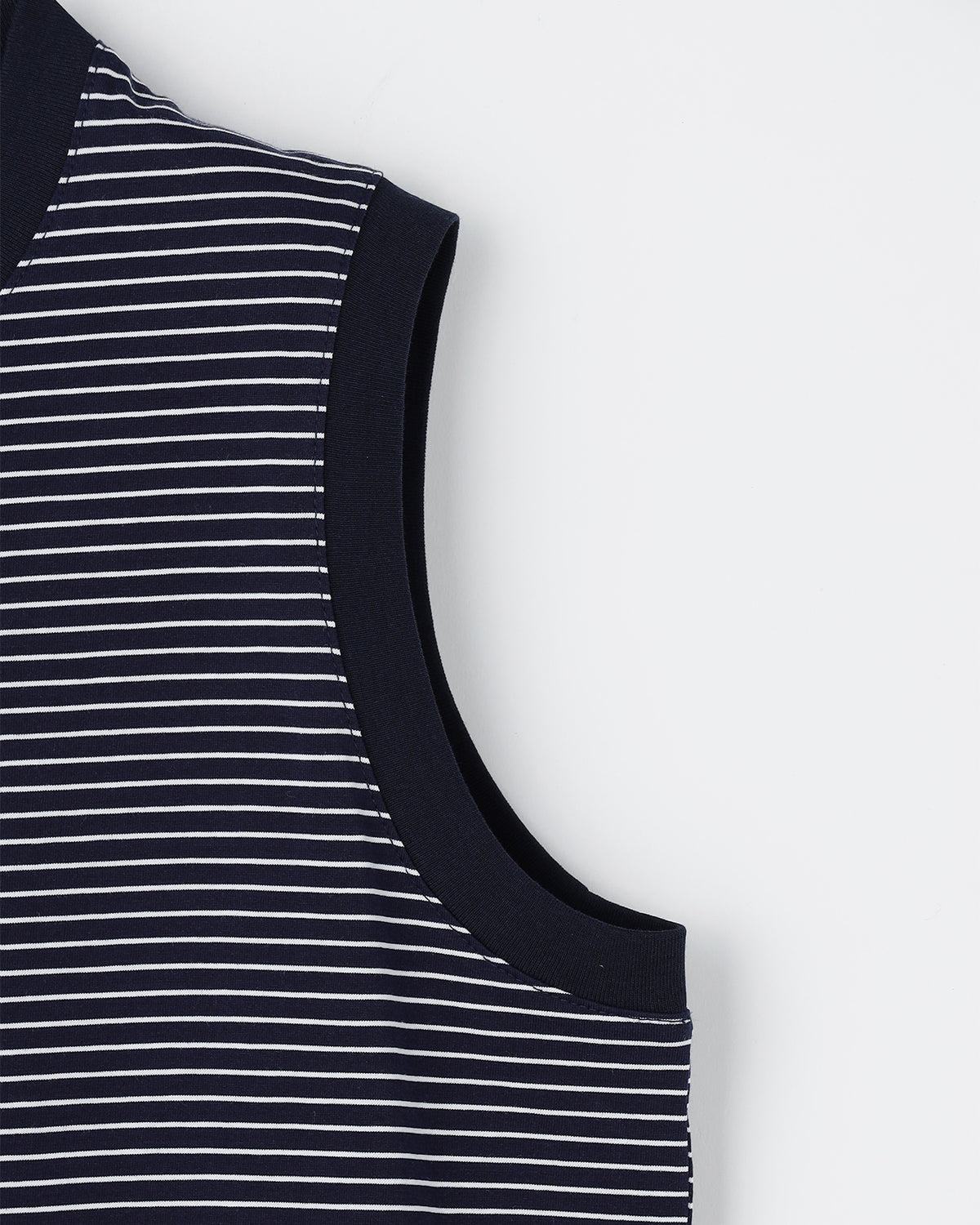 72/2コットン天竺 マイクロボーダーノースリーブ　SL10S-T1143