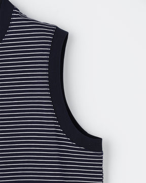 72/2コットン天竺 マイクロボーダーノースリーブ　SL10S-T1143