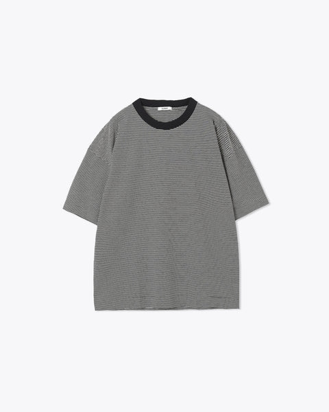 72/2コットン天竺 ボーダー ドロップショルダーTシャツ SL10S-T1219