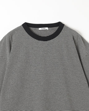 72/2コットン天竺 ボーダー ドロップショルダーTシャツ  SL10S-T1219
