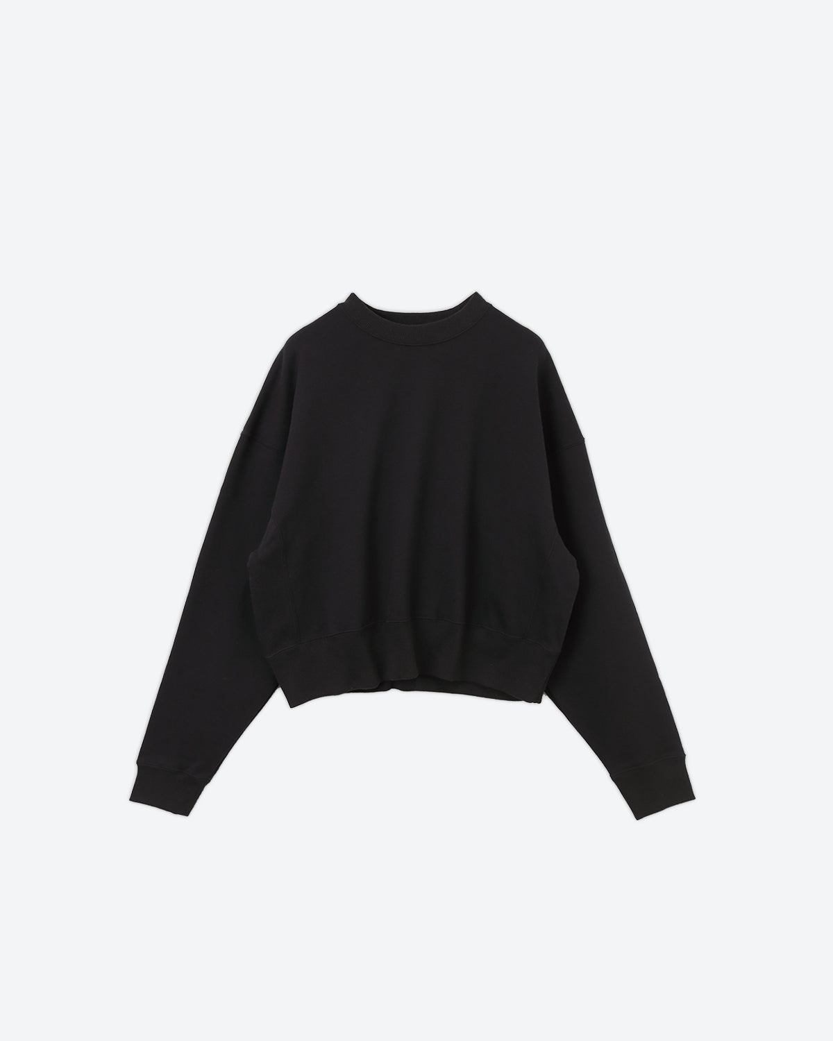 コットン裏毛 ショート丈スウェット SL10W-T1032 (ブラック)