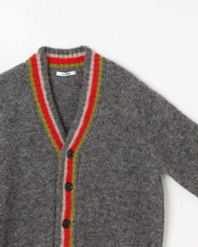 5Ｇ天竺　アルパカ×ナイロン　チルデンＶネックカーディガン　SL11W-1259