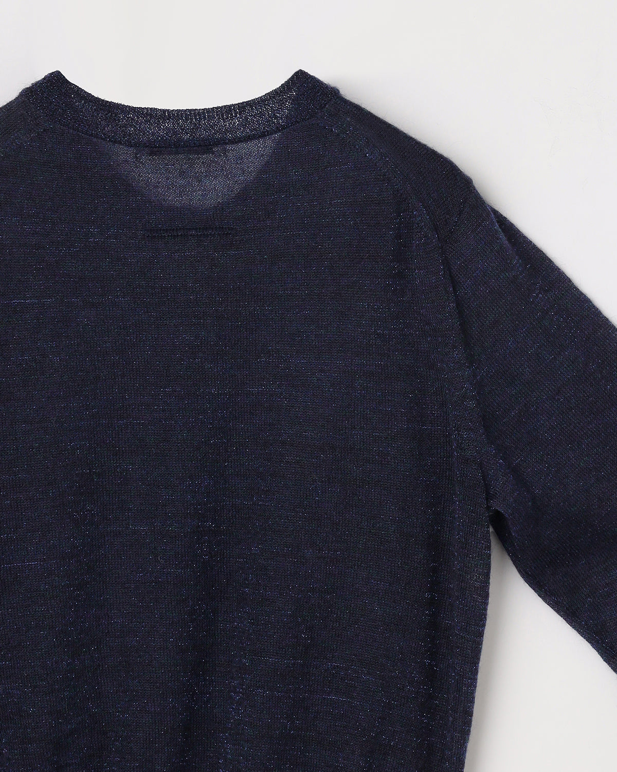 12Ｇ天竺　　モヘヤ×ナイロン　ラメシアー　クルーネックカーディガン　SL11W-1288
