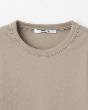 リブベアテレコ７分袖Ｔシャツ　SL11W-T1302