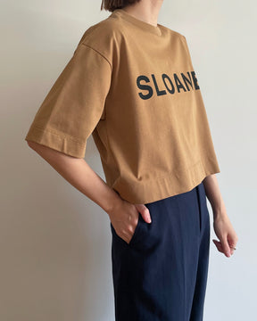 【WOMEN】32/1コットン天竺　ロゴクロップドＴシャツ　SL7S-T436