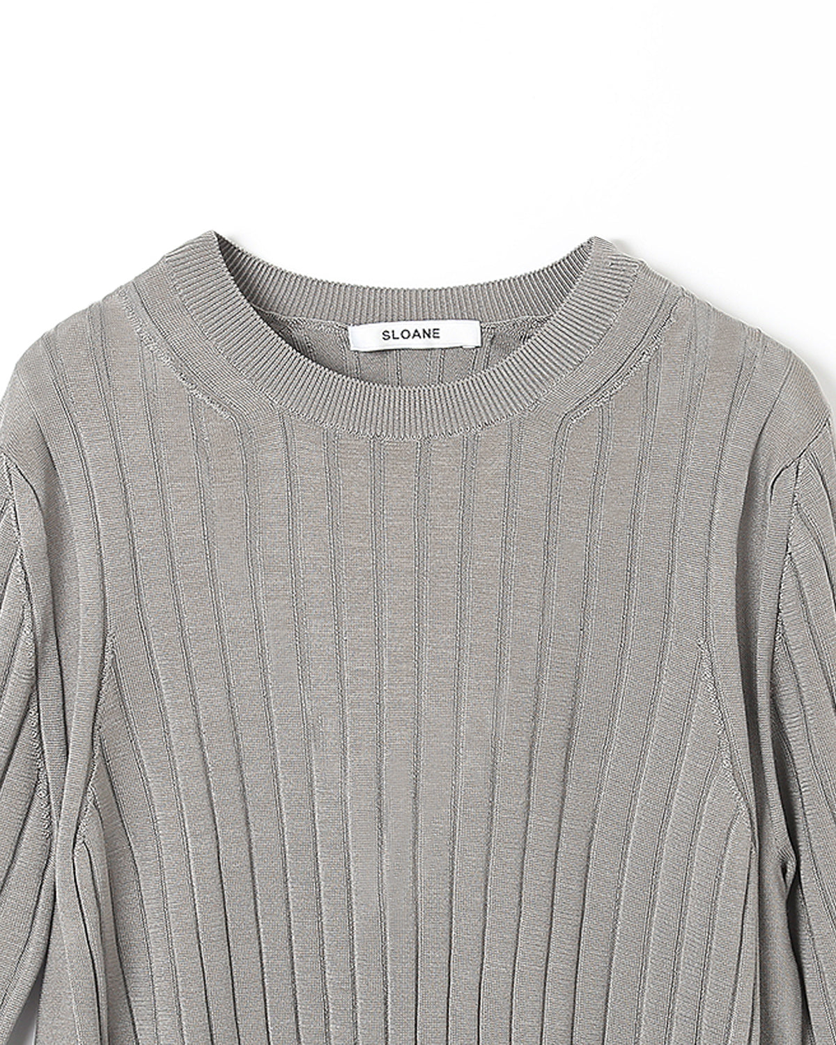 18Gワイドリブ シルク クルーネック　SL8S-582-S10