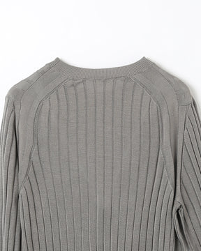 18Gワイドリブ シルク クルーネック　SL8S-582-S10