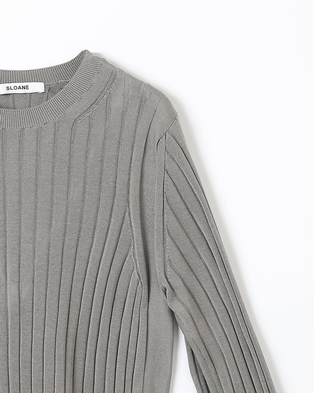 18Gワイドリブ シルク クルーネック　SL8S-582-S10