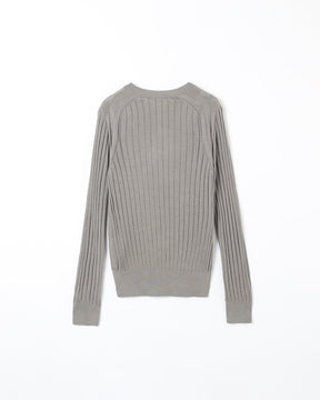 18Gワイドリブ シルク クルーネック　SL8S-582-S10