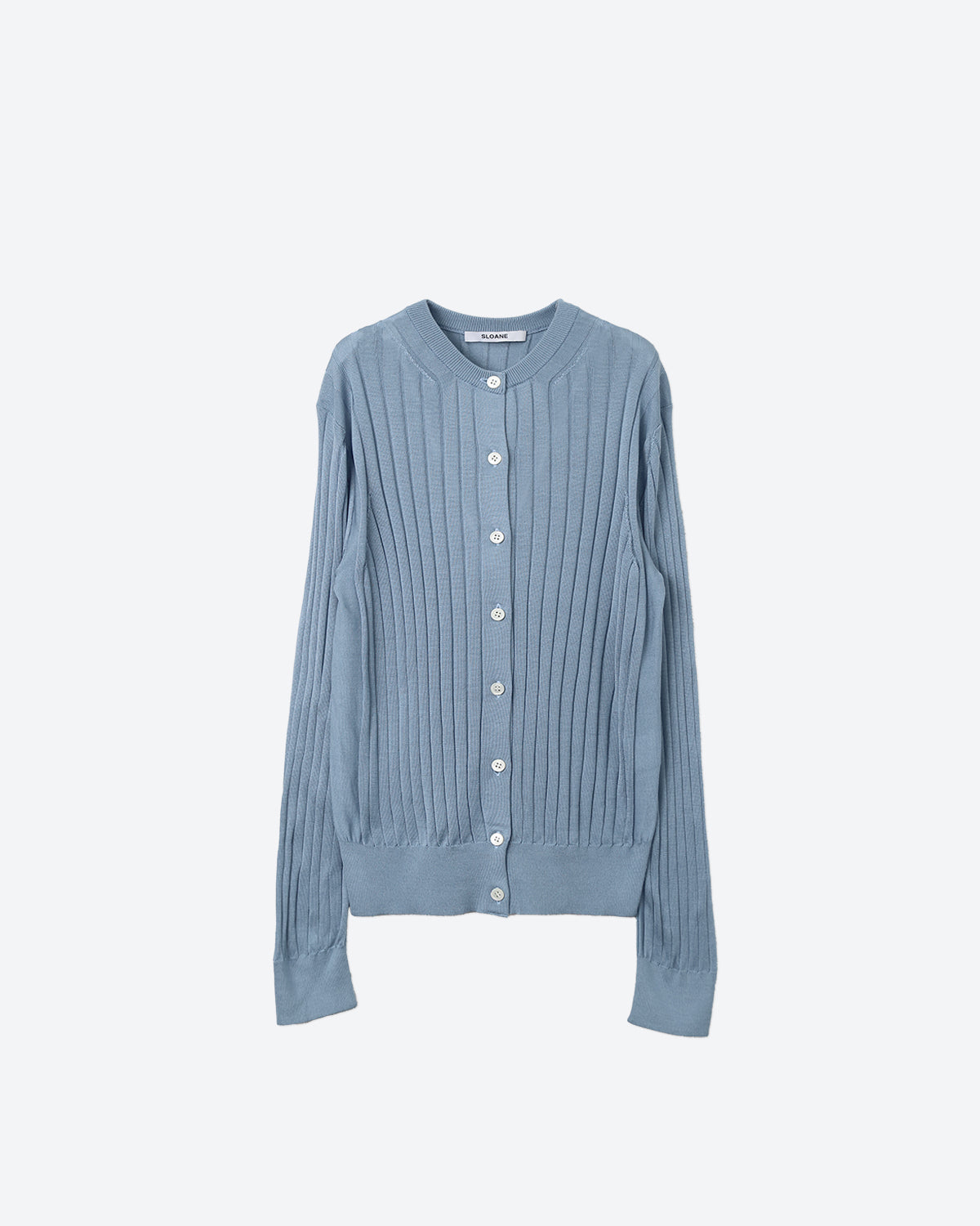 18Gワイドリブ シルク クルーネックカーディガン　SL8S-585-S10