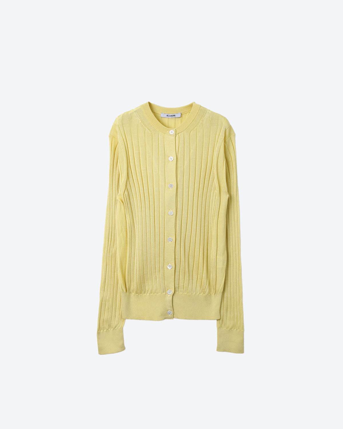 18Gワイドリブ シルク クルーネックカーディガン　SL8S-585-S10