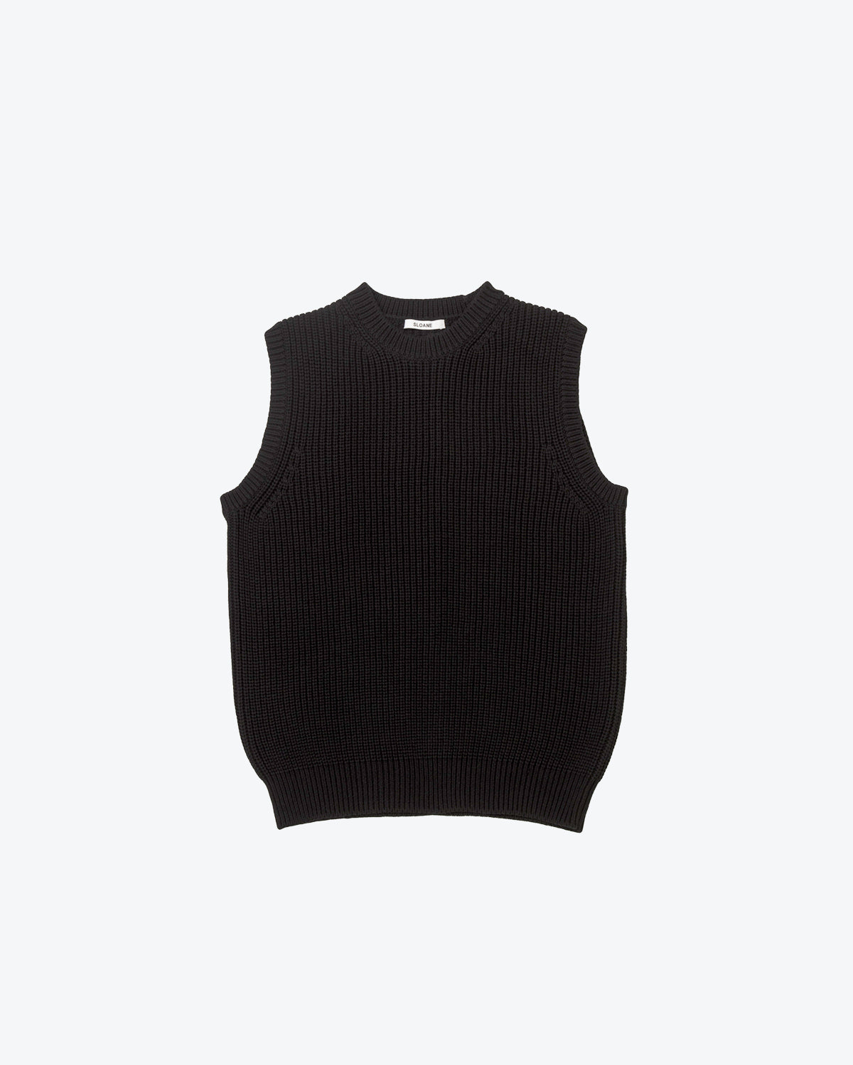 UNISEX】5G片畦編み コットン×ポリエステル クルーネックベスト