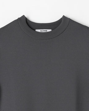 14Gミラノリブ ポリエステル×キュプラ×コットン 半袖クルーネック ワンピース 　SL8S-602-S10