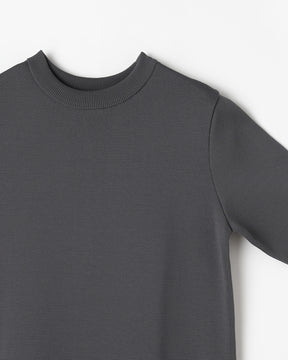 14Gミラノリブ ポリエステル×キュプラ×コットン 半袖クルーネック ワンピース 　SL8S-602-S10