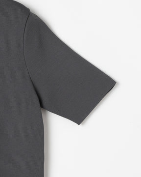 14Gミラノリブ ポリエステル×キュプラ×コットン 半袖クルーネック ワンピース 　SL8S-602-S10