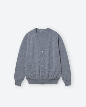 UNISEX】14G天竺 エクストラファインメリノウール Vネックカーディガン