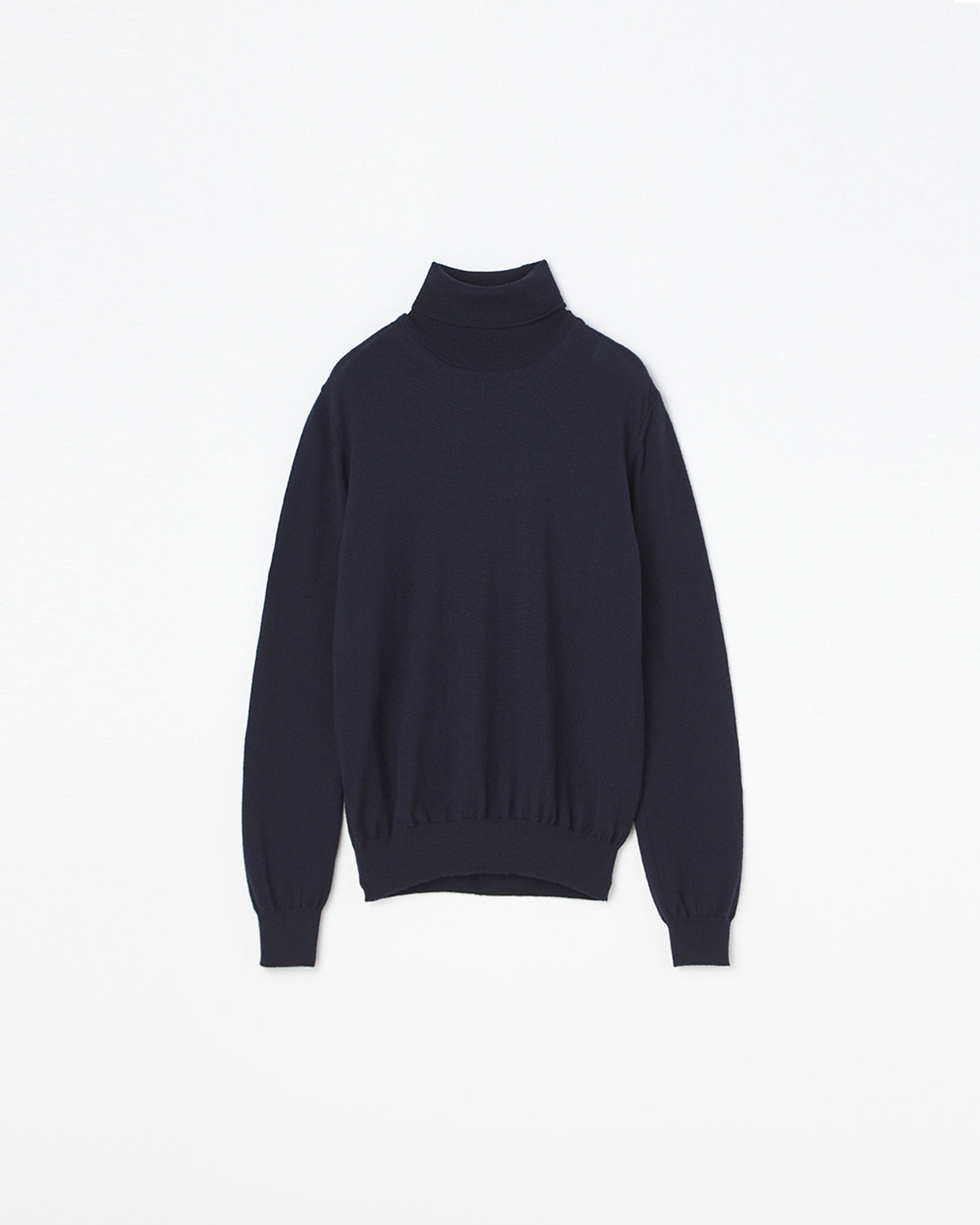 【新品未使用】雨のリュウグウ ウール100％ タートルネック厚手ニット ネイビー メンズ リブタートルネックニット キャッシュウール100%セーター 日本