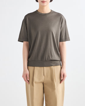 ウール天竺　ニットＴシャツ　SL8W-T438-S8  ヘムスイッチング
