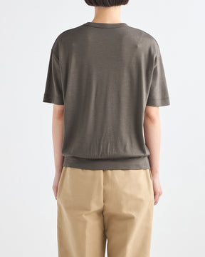 ウール天竺　ニットＴシャツ　SL8W-T438-S8  ヘムスイッチング