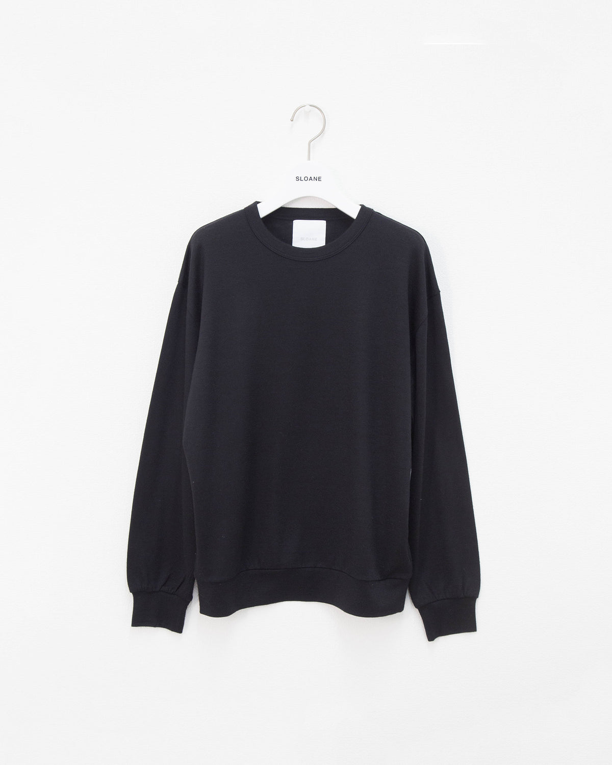 【UNISEX】ウール天竺　長袖ニットＴシャツ　SL8W-T439-S8  ヘムスイッチング（ベーシックカラー）
