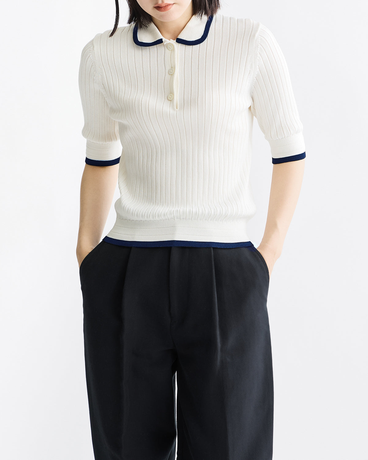 ホワイト×ネイビー　H163cm　着用サイズ：2