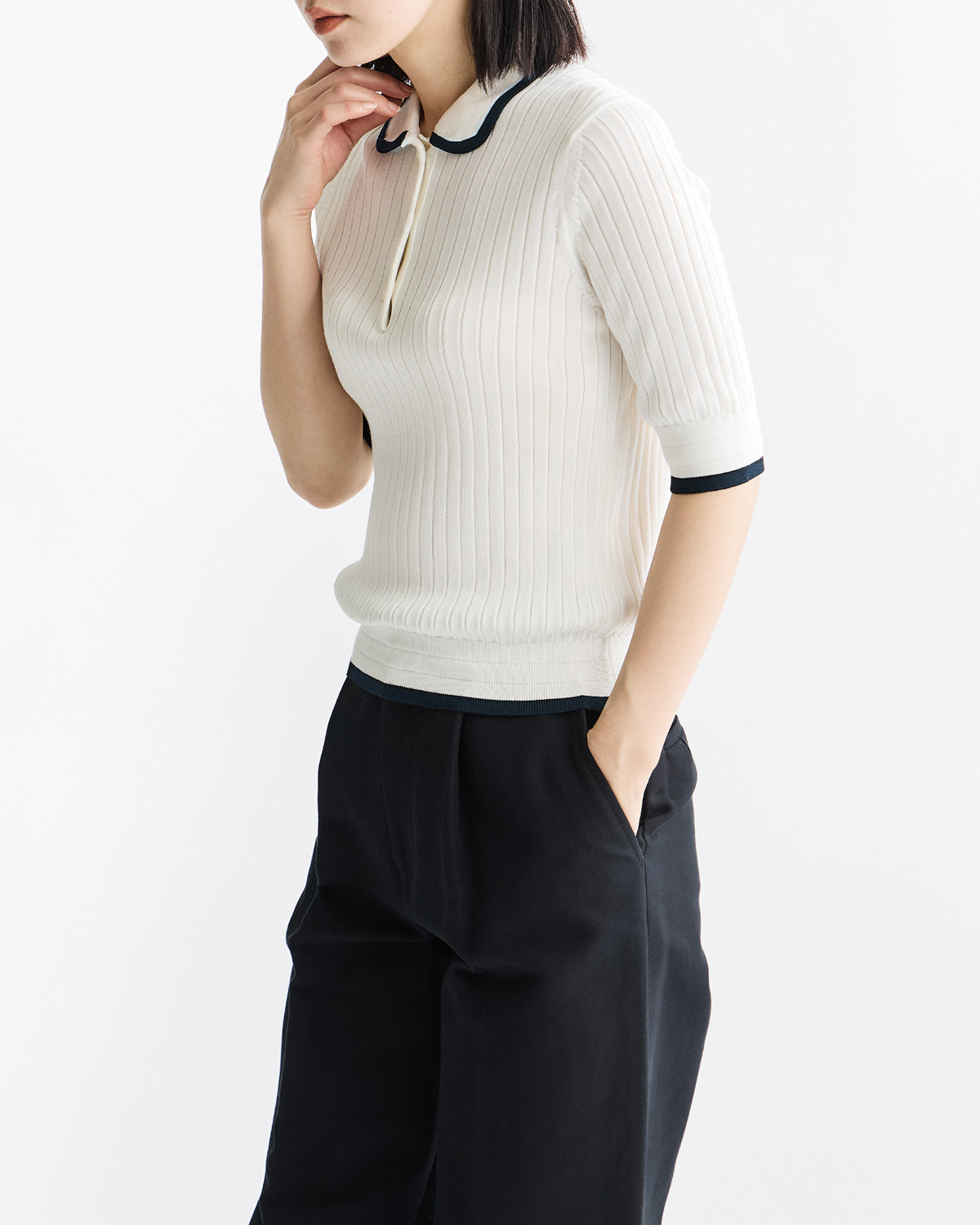 ホワイト×ネイビー　H163cm　着用サイズ：2