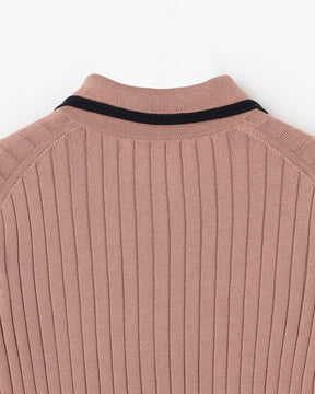 12Gワイドリブ コットン×ポリエステル バイカラー５分袖丸襟ポロ　SL9S-802