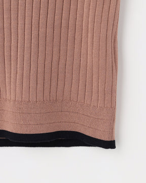 12Gワイドリブ コットン×ポリエステル バイカラー５分袖丸襟ポロ　SL9S-802