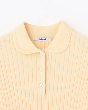 12Gワイドリブ コットン×ポリエステル５分袖丸襟ポロ　SL9S-803