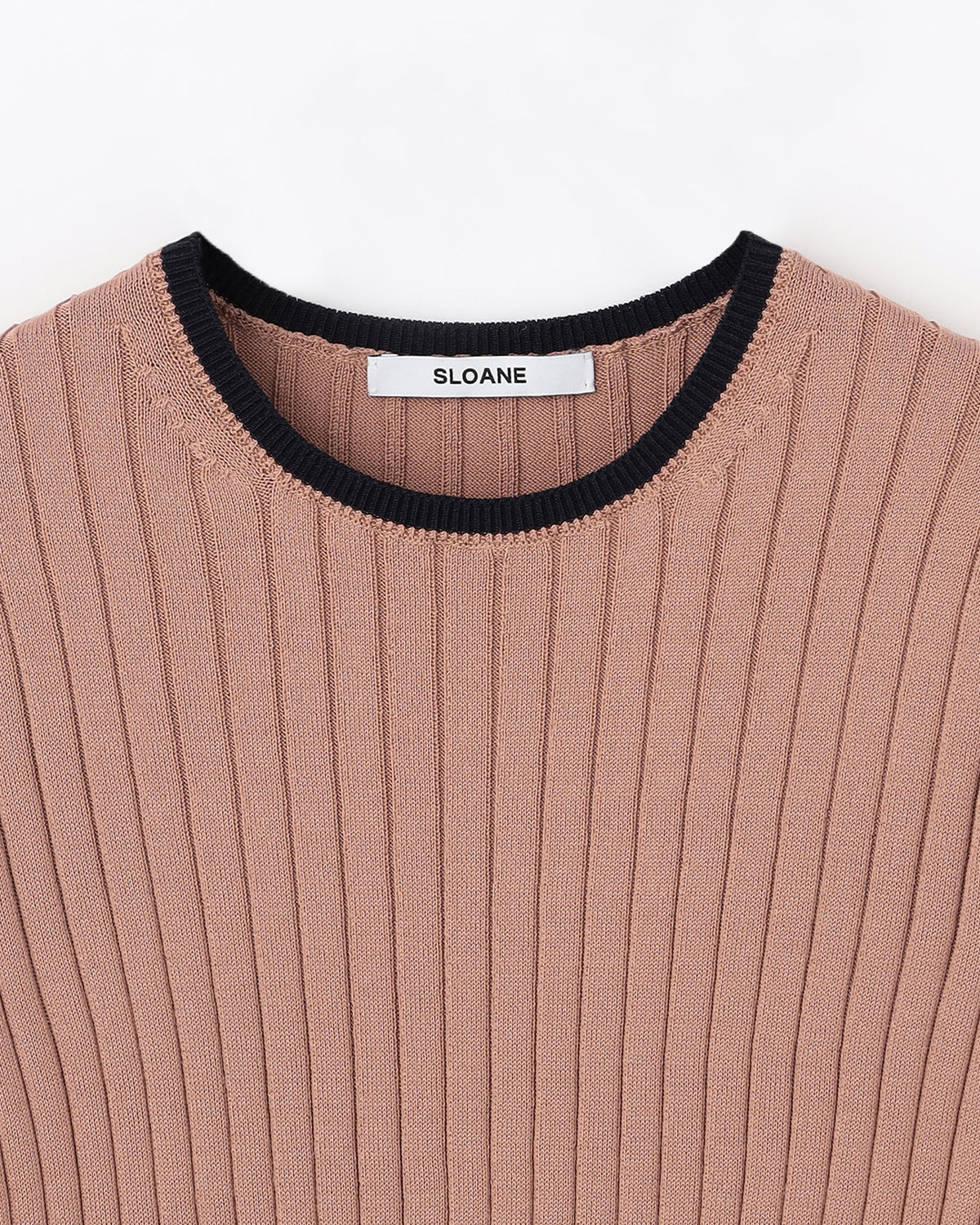 12Gワイドリブ コットン×ポリエステル バイカラー5分袖クルーネック　SL9S-804