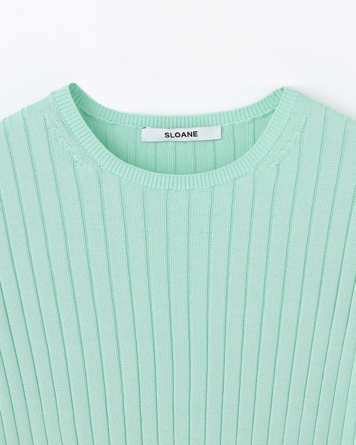 12Gワイドリブ コットン×ポリエステル 5分袖クルーネック　SL9S-805