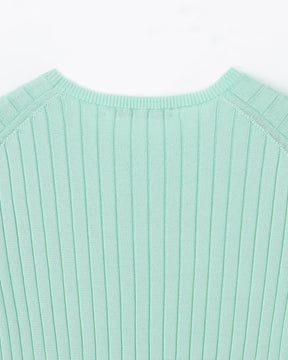 12Gワイドリブ コットン×ポリエステル 5分袖クルーネック　SL9S-805