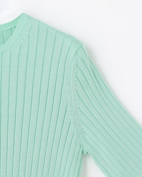 12Gワイドリブ コットン×ポリエステル 5分袖クルーネック　SL9S-805