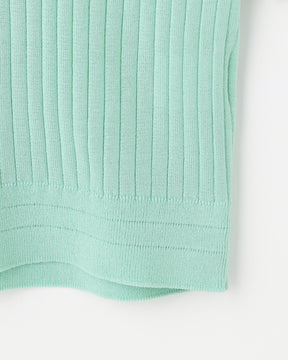 12Gワイドリブ コットン×ポリエステル 5分袖クルーネック　SL9S-805