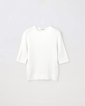 12Gワイドリブ コットン×ポリエステル 5分袖クルーネック　SL9S-805