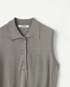 18G天竺 シルク ノースリーブポロ　SL9S-829-S10