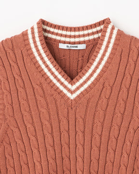 5Gチルデン コットン×ポリエステル Vネックベスト　SL9S-834