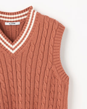 5Gチルデン コットン×ポリエステル Vネックベスト　SL9S-834