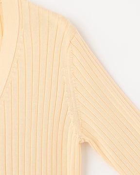 12Gワイドリブ コットン×ポリエステル Vネックカーディガン　SL9S-840