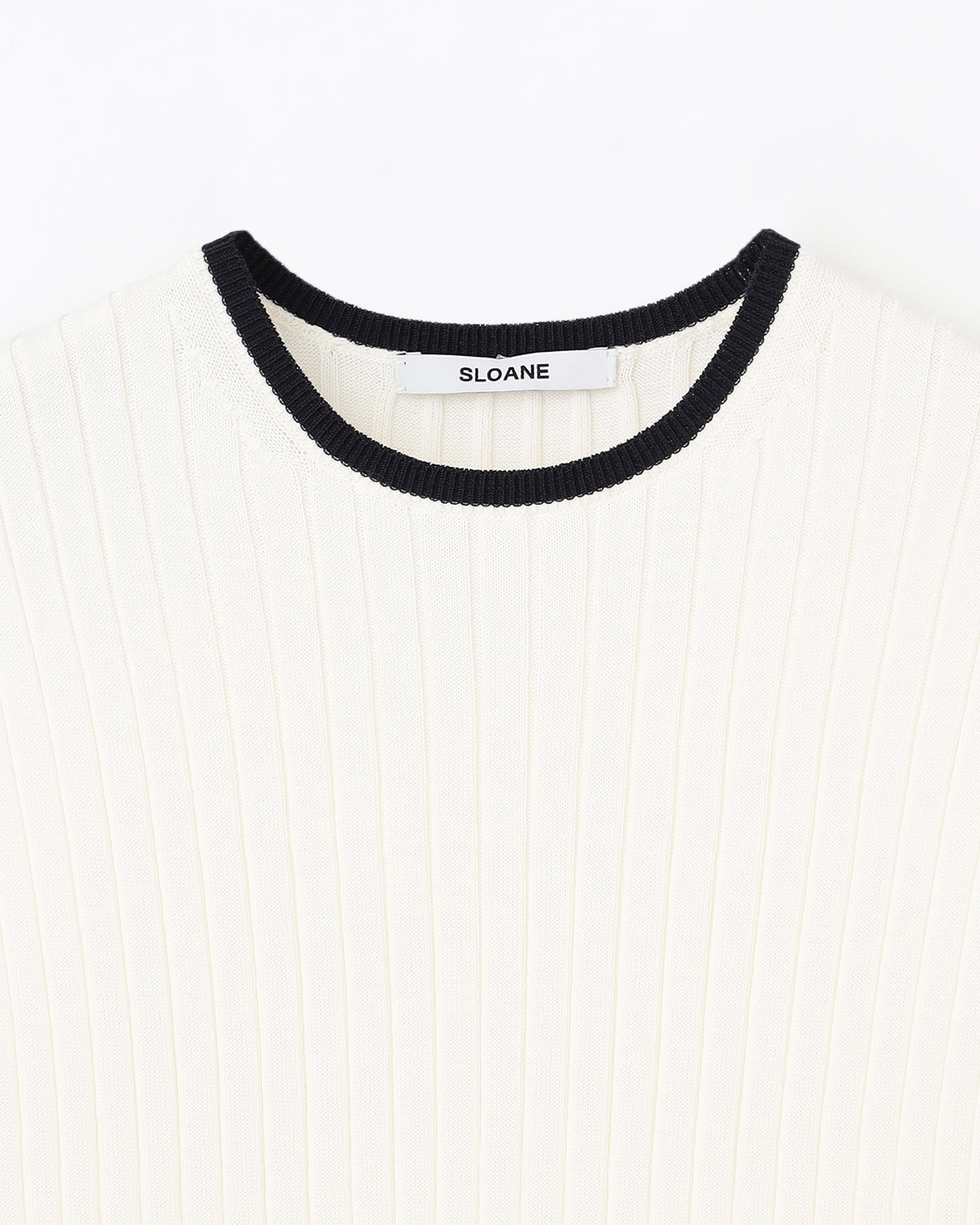 12Gワイドリブ コットン×ポリエステル バイカラーノースリーブクルーネック　SL9S-850-S10